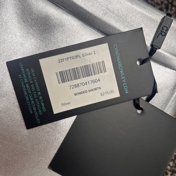 NWT Metallic Silver Bonded Basic Shorts - Picture 4 of 6